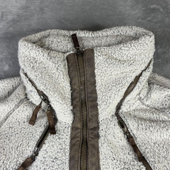 Kuhl Flight Jacket Womens Large Sherpa Fleece Zip Off Hood Thumbholes Pockets - Picture 9 of 14